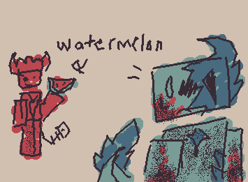 Hio guyz uuhh I've got this odd headcanon that nosoi is afraid of watermelons..... It's even funnier knowing it's lore in my AU.. also I still can't find my sty