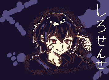 @Sat0u リクエストの”しろせんせー”描いてみました。
こんなクオリティですけど、よろしいでしょうか？
