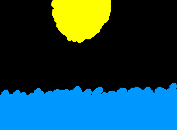 満月と海