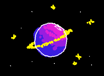 PFP update! I decided to draw another pfp and i love it! Its of my oc Starfire and has some cool planets. if you cant tell, i like space