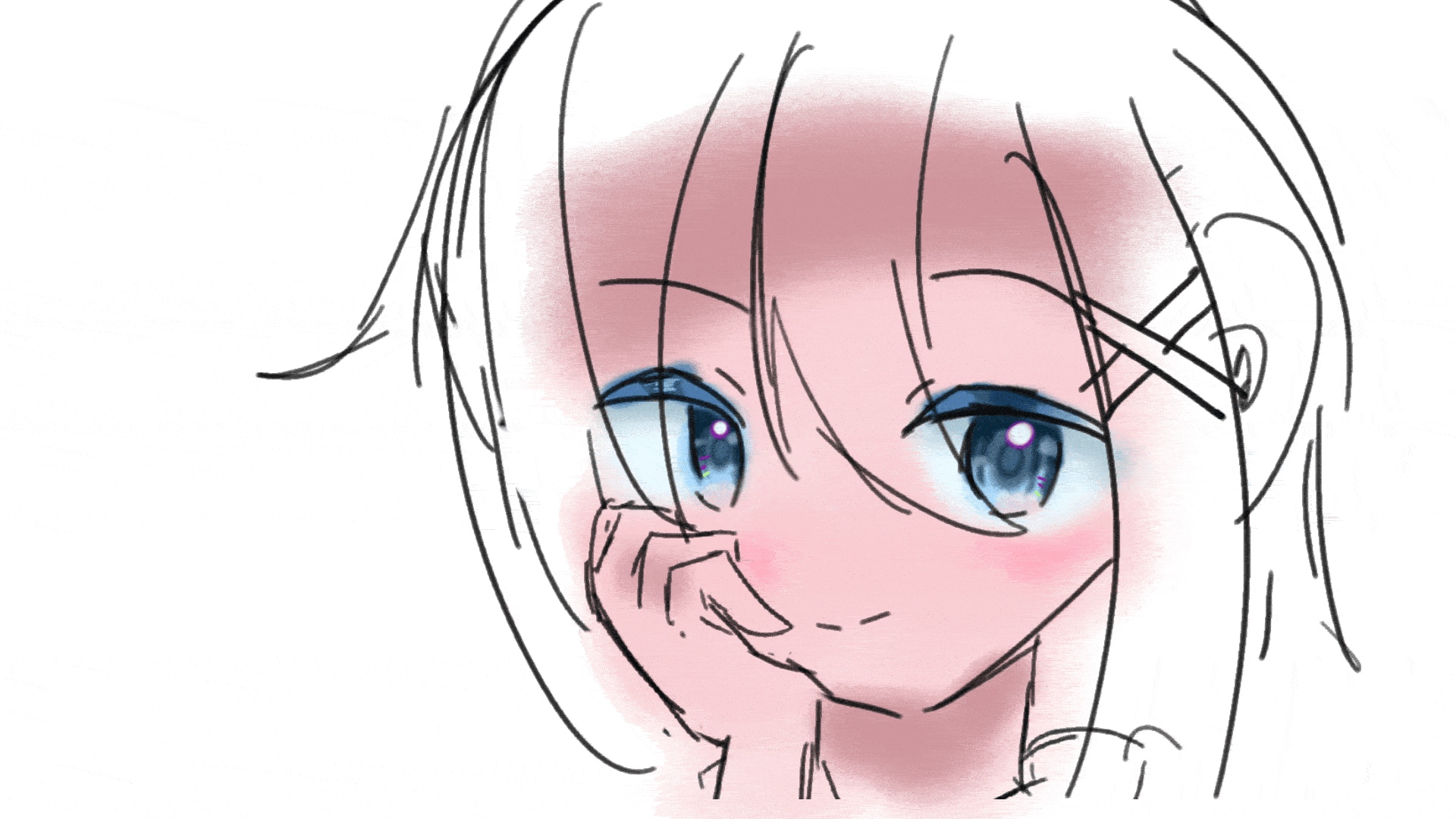 目だけ頑張った1年前のイラスト