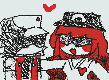 Krazy and Glitchy red!!! Drew this for my friend yuhhhh this her pokesona