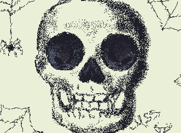 Bored so I drew a spooky skull :O