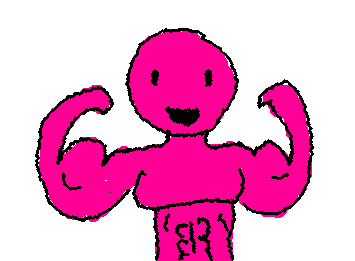 @Doodle made me draw a muscular blob of her wallpaper :/