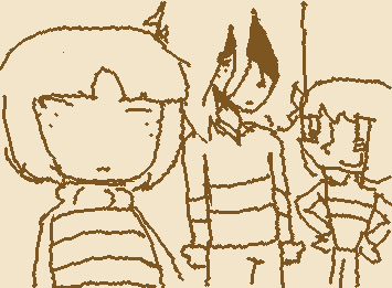 frisk, kris and chara (sin color por q soy re floja)