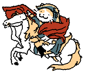 Pyrizhok the Cat in Pixel Style "Pyrizhok the Cat and Napoleon crossing the Alps."