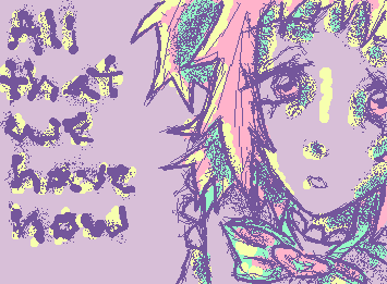 drew my oc shoko looking up. "all that we have now" is a FaLiLV (Fear, and Loathing in Las Vegas) album btw, IVE BEEN OBBSESED WITH THEIR MUSIC LATELY OMG😭🙏