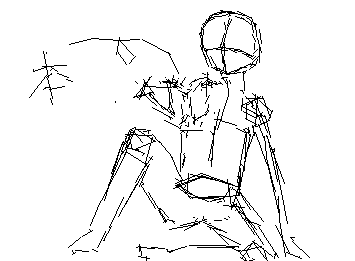 ＃神絵師ならラフでもうまい説　参加させていただきました。
私もあまり絵がうまいわけではないのでなんとも言えませんが・・・
一応座って本を読んでいる人のつもりです。
＃神絵師ならラフでもうまい説　＃広がれ