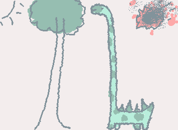 A beautiful long necked dinosaur (sauropod) eating tree leaves before the asteroid hits :D