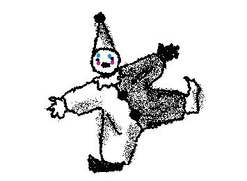 got inspired by @MUFFIN so I drew this dumb stupid clown doin a lil dance