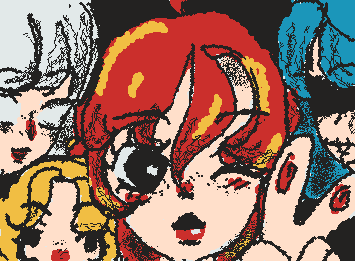 @Glitters oc with a couple of the characters i saw on their page. :3 :3