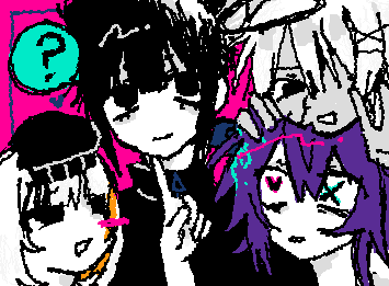 okちゃんとskちゃんとmidesuちゃんとKukiちゃん!!!!みんなのキャラデザ大好きちゅt😍😍ありがとう😽💕