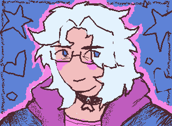 my first wiggly paint.. headshot of my oc Hyacinth ^^