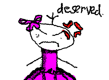 I made bobieh wear a prettah dress.
(over cuz of him hitting me)
you can draw him like that if you'd like.