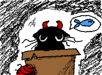 The cat is hungry