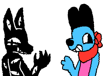 oc lore drop- their name is Azure(mostly a placeholder name) but are actually some sort of shapeshifting void creature! they look like a wobbledog as a disguise