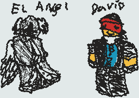 David is German,25,a boy,dating a angel and uhh yea
lore is on something else.The EL ANGEL an arch angel,boy? idk,dating a stupid human yea.😛