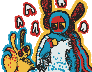 monk and moon from rain world